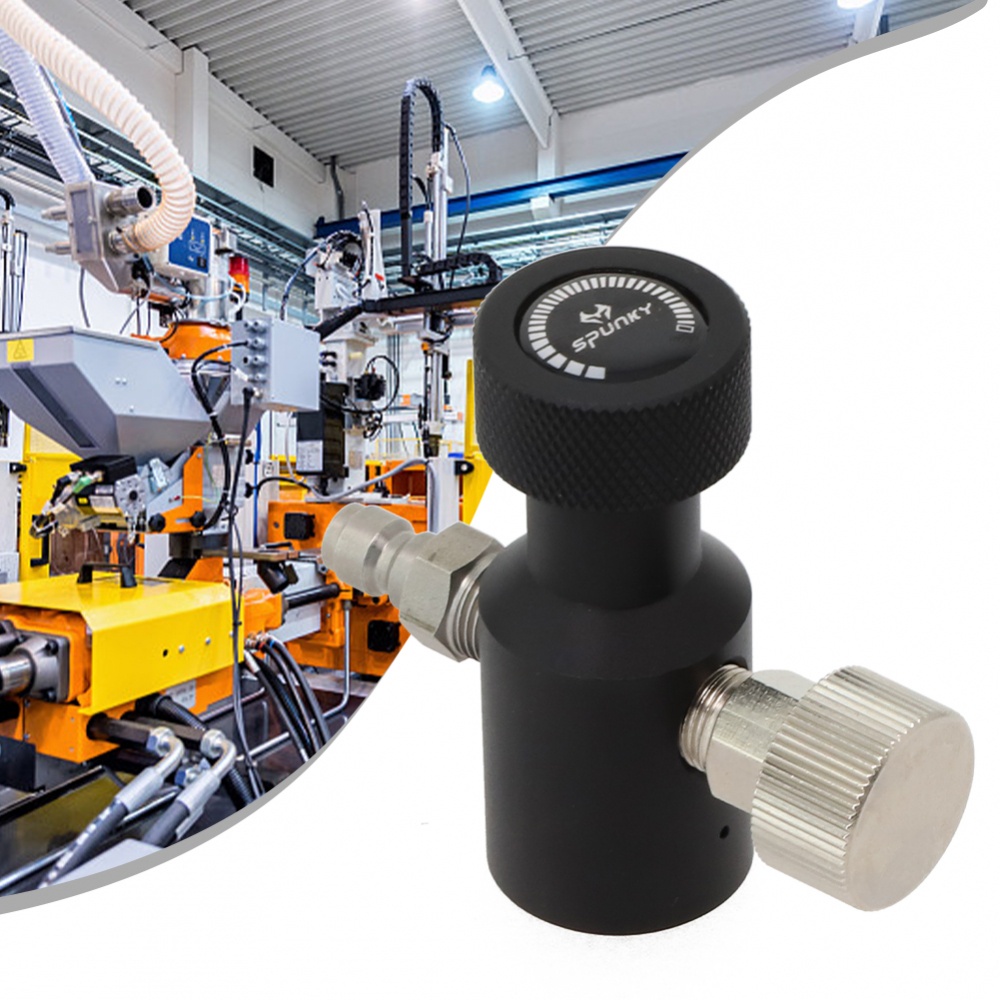 CO2 Fill Adapter Black Filling Adapter Gauge Meter On Off Paintball