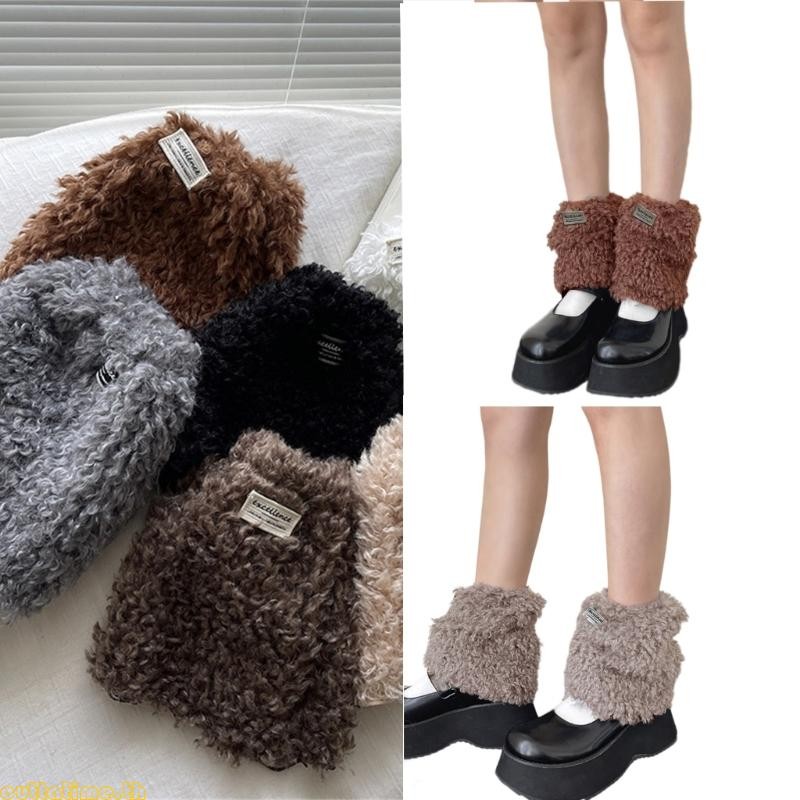 เวลาฤดูหนาวกางเกงขายาวครอบคลุมขาอุ่น Boot Cuffs ความงาม Furry Plush ...