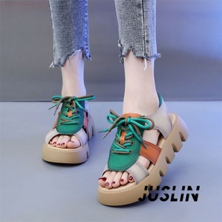 JUSLIN   รองเท้าแตะผู้หญิง ส้นแบน ใส่สบาย สไตล์เกาหลี รองเท้าแฟชั่น 2023 ใหม่  High quality Chic คุณภาพสูง ทันสมัย B98G0UT 37Z230910