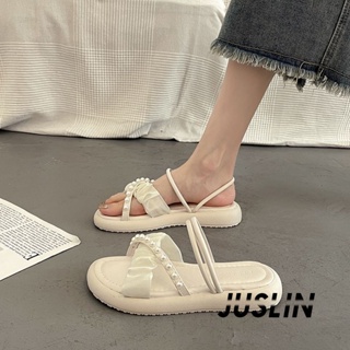 JUSLIN   รองเท้าแตะผู้หญิง ส้นแบน ใส่สบาย สไตล์เกาหลี รองเท้าแฟชั่น 2023 ใหม่  Trendy Comfortable High quality ทันสมัย D22E02I 37Z230910