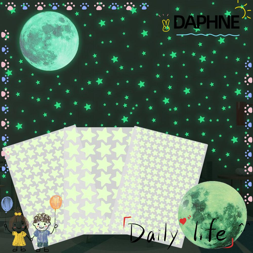 daphne-สติกเกอร์ติดผนัง-ลายดวงจันทร์-ดาว-มีกาวในตัว-เรืองแสงในที่มืด-สําหรับติดเพดานห้องนอนเด็ก