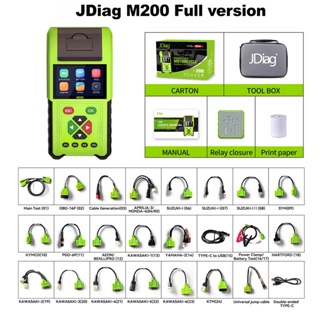 Jdiag M200 เครื่องสแกนเนอร์วินิจฉัยรถจักรยานยนต์ Moto OBD2 เครื่องอ่านโค้ด เครื่องมือทดสอบแบตเตอรี่