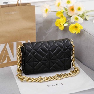 Zara BIG CHAIN QUILTED กระเป๋านําเข้า พรีเมี่ยม สําหรับผู้หญิง ZR