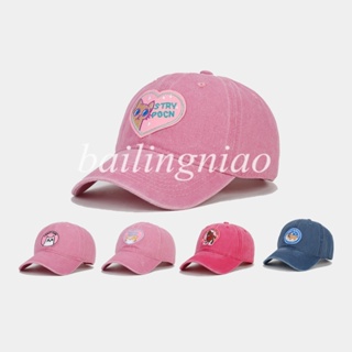 หมวกแก๊ป แบบนิ่ม พิมพ์ลายแมวน่ารัก สีชมพู สไตล์เรโทร สําหรับผู้หญิง