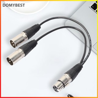 ❤ Domybest สายเคเบิลอะแดปเตอร์แยก 3P XLR ตัวเมีย เป็น ปลั๊กตัวผู้ 2 คู่ 1 ฟุต AU