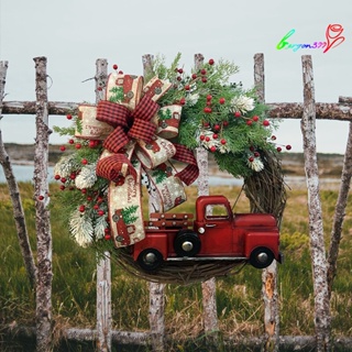 【AG】พวงหรีดไม้ สําหรับแขวนตกแต่งประตู รถบรรทุก คริสต์มาส