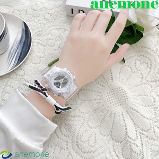 Anemone นาฬิกาข้อมือดิจิทัล LED ไล่โทนสี กันน้ํา สไตล์เกาหลี สําหรับเด็ก