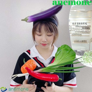 Anemone ที่คาดผม รูปผัก หัวหอม แครอท แตงโม น่ารัก สีเขียว เครื่องประดับผม