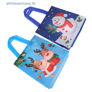 Alittlese ใหม่ ถุงของขวัญคริสต์มาส ลายการ์ตูนซานต้า กวาง สโนว์แมนน่ารัก ผ้านอนวูฟเวน สําหรับตกแต่งปาร์ตี้