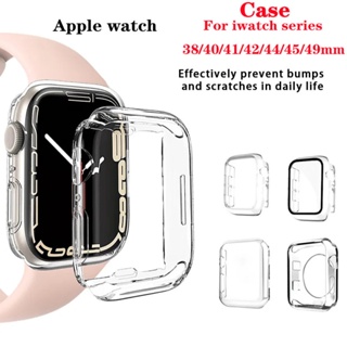 เคสนาฬิกาข้อมือ TPU แบบเต็มจอ สําหรับ Apple Watch Series 8 41 มม. 45 มม. 49 มม. 42 มม. 38 มม. Iwatch 7 6 5 4 3 SE 44 มม. 40 มม.