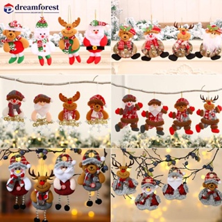 Dreamforest จี้ตุ๊กตาซานตาคลอส สโนว์แมน กวาง คริสต์มาส สําหรับแขวนตกแต่งต้นคริสต์มาส เทศกาลปีใหม่ 4 ชิ้น E1X9