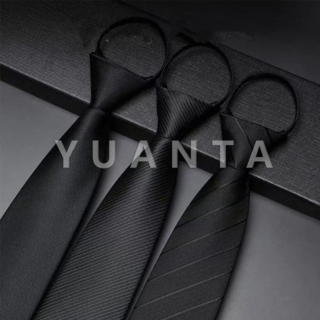 Yuanta เนคไทแฟชั่นผู้ชาย เนคไทนักธุรกิจ สีพื้น แบบซิป ไม่ต้องผูก Men's ...