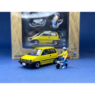 LV-N272b Honda City R (Yellow) with Motocompo 81 Year Model Scale 1:64 ยี่ห้อ Tomytec