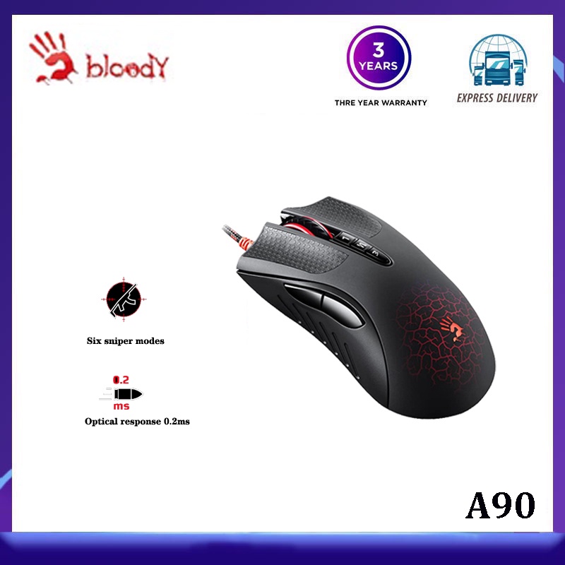 A4tech Bloody A90 เมาส์เกมมิ่ง อินฟราเรด ไมโครสวิทช์ usb | Shopee Thailand