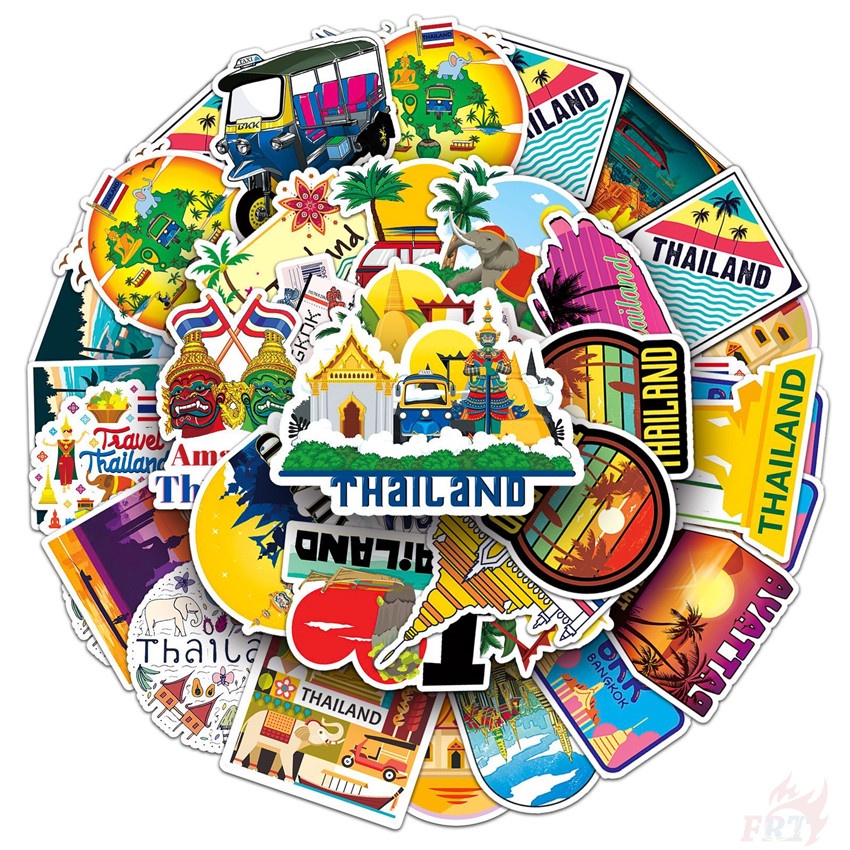50Pcs/Set Thailand Series 01 Stickers DIY Fashion Waterproof Doodle ...