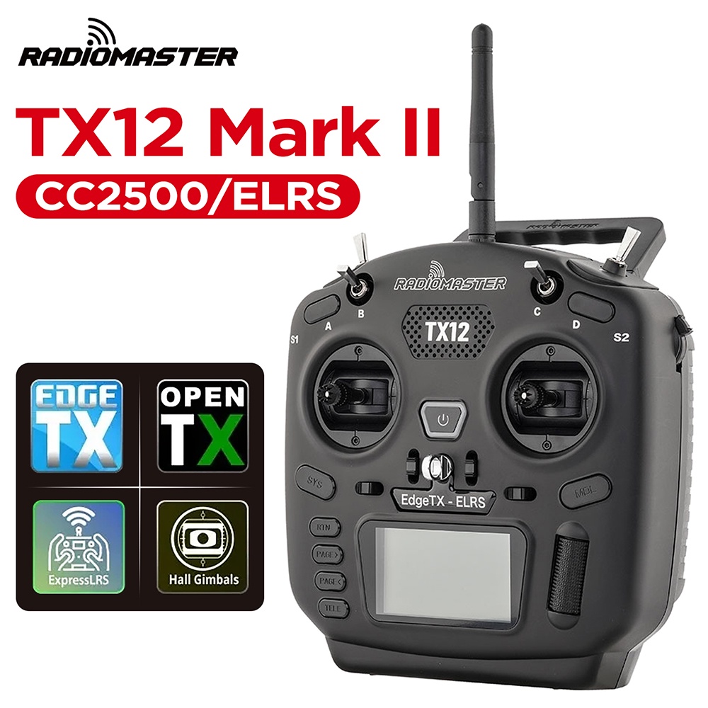 RADIOMASTER TX12 MK II วิทยุ CC2500/ELRS EdgeTX OpenTX 2.4GHz 16CH Hall ...