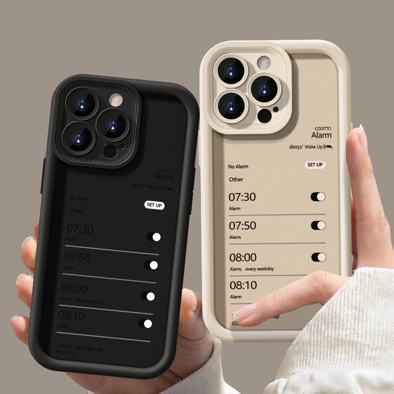 Creative Alarm Simple หนาสําหรับ IPhone 11 12 13 14 15 16 Pro Max 14 15