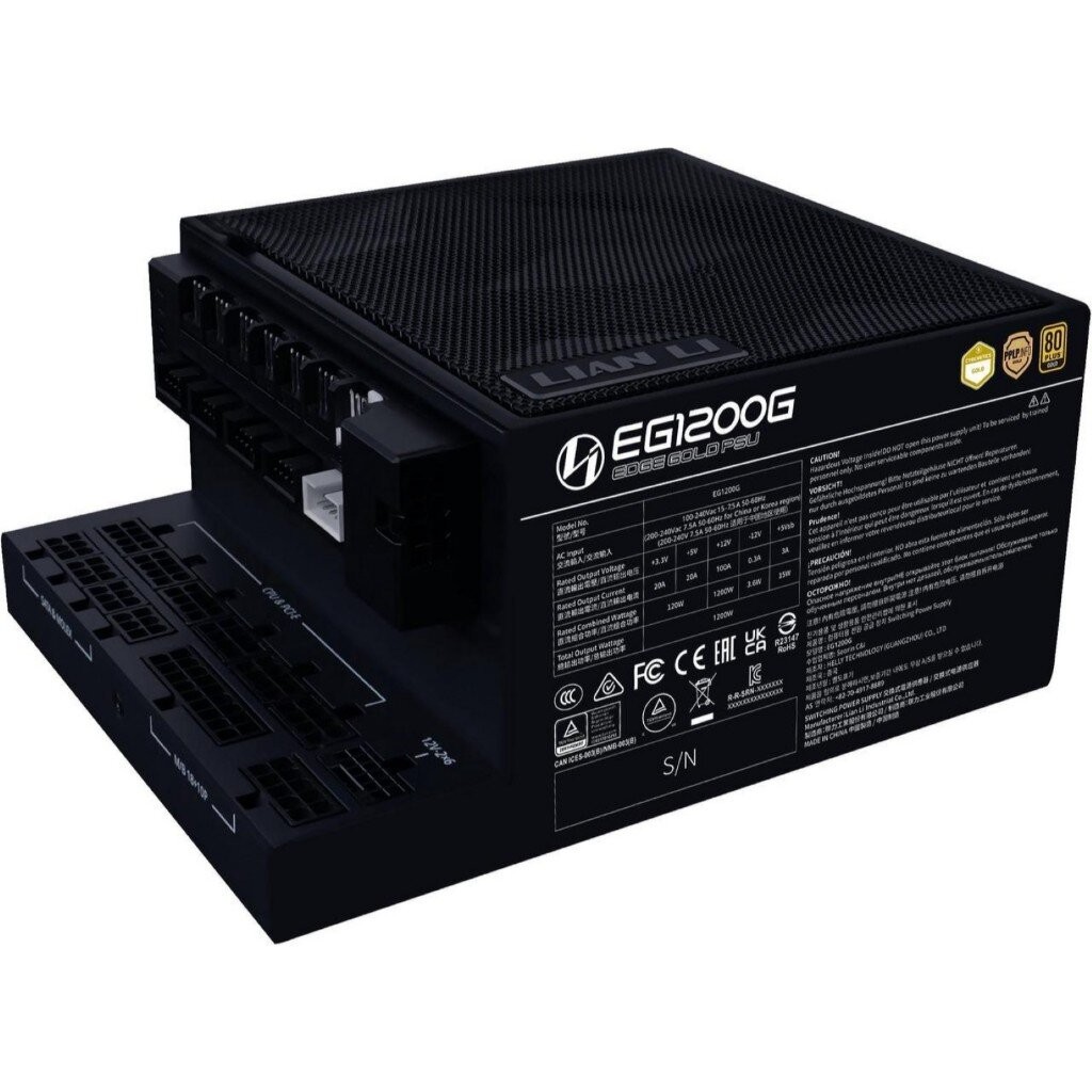 LIAN LI 電源 EDGE GOLD PSU EG1200G 良品 LIAN LI EDGE GOLD EG1200G 1200W ATX3.1 & PCIe 5.1 With USB & PWM
