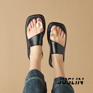 JUSLIN   รองเท้าแตะผู้หญิง ส้นแบน ใส่สบาย สไตล์เกาหลี รองเท้าแฟชั่น 2023 ใหม่  สวย Chic fashion รุ่นใหม่ B98G0VH 37Z230910