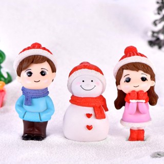 Christmas_ โมเดลตุ๊กตาสโนว์แมน บอนไซจิ๋วน่ารัก DIY สําหรับตกแต่งบ้านตุ๊กตา