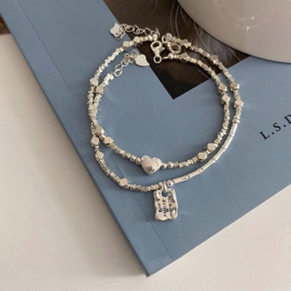 Broken silver couple of love bracelet girl light luxury ins niche design advanced 2023 new student best friend jewelry