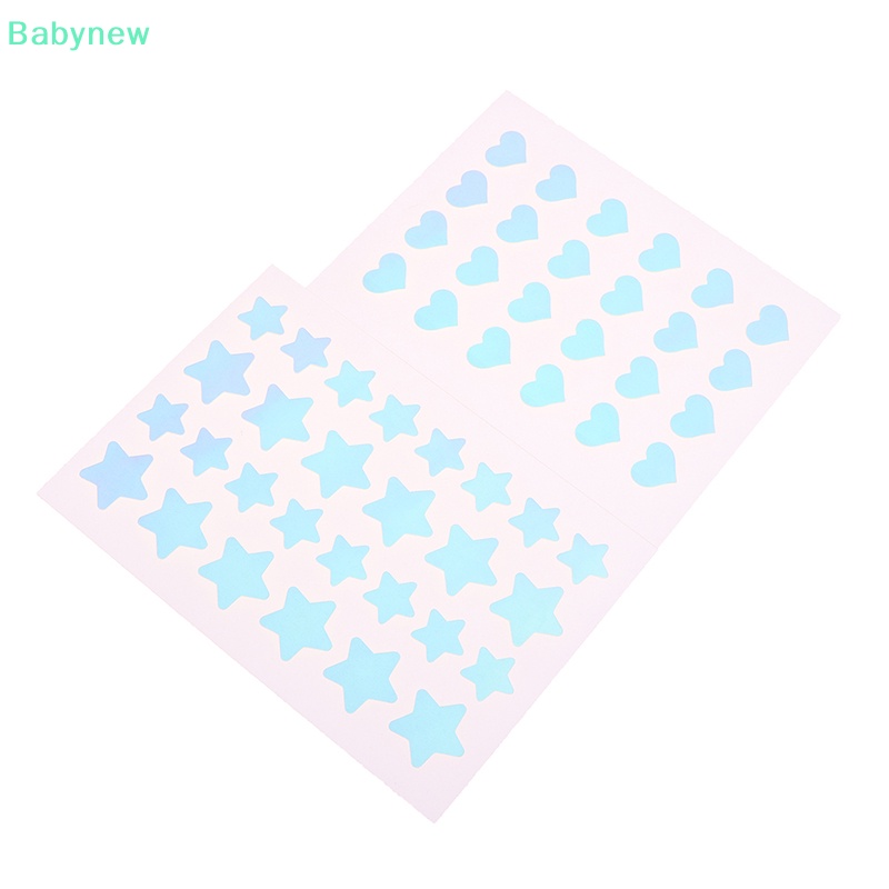 lt-babynew-gt-แผ่นสติกเกอร์เลเซอร์-รูปหัวใจ-ดาว-หลากสี-สําหรับกําจัดสิว-ดูแลผิวหน้า-ลดราคา
