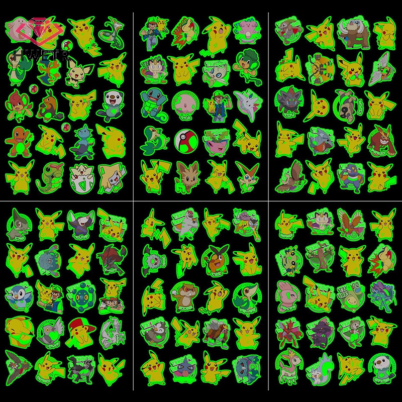 hwetr-ใหม่-สติกเกอร์-ลายการ์ตูนโปเกม่อน-ปิกาจู-สําหรับติดตกแต่งของเล่นเด็ก-1-ชิ้น