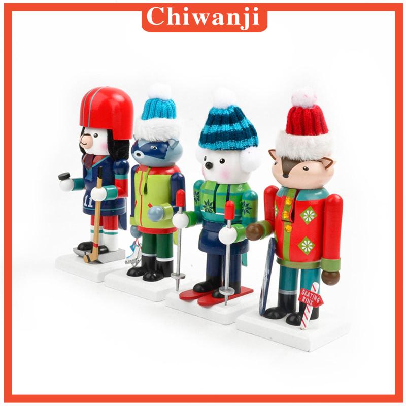 chiwanji-รูปปั้นทหารแครกเกอร์ไม้-18-ซม-สําหรับตกแต่งปาร์ตี้คริสต์มาส-4-ชิ้น