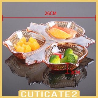 [Cuticate2] ถาดแก้วใส่อาหาร ผลไม้แห้ง 3 ช่อง อเนกประสงค์ สําหรับขนมหวาน คุ้กกี้ เค้ก ขนมหวาน ปาร์ตี้