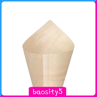 [Baosity5] กรวยไม้ใส่ครีม ขนมหวาน แบบใช้แล้วทิ้ง สําหรับจัดงานเลี้ยง 100 ชิ้น