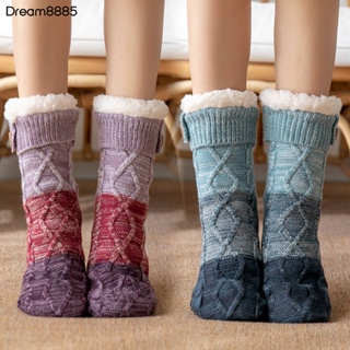 Drs- ถุงเท้าผ้าถัก แบบหนา ให้ความอบอุ่น ใส่สบาย เหมาะกับฤดูหนาว