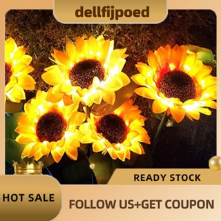 【dellfijpoed】โคมไฟ Led พลังงานแสงอาทิตย์ ลายดอกทานตะวัน กันน้ํา สําหรับตกแต่งสวน สนามหญ้า