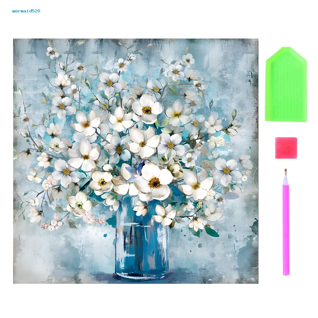 me-b-ชุดงานจิตรกรรมเม็ดบีด-ทรงเพชร-พลอยเทียม-รูปแจกันดอกไม้-5d-หลากสี-สําหรับผู้เริ่มต้น-งานฝีมือ-diy