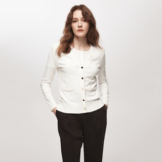 G2000 เสื้อคาร์ดิแกนผู้หญิง รูปทรงตรง (REGULAR FIT) รุ่น 2627332101 OFF-WHITE เสื้อผ้าผู้หญิง เสื้อคาร์ดิแกน