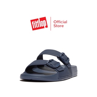 FITFLOP IQUSHION TWO BAR SLIDES รองเท้าแตะผู้หญิง รุ่น FD2-A83 สี TEAL BLUE