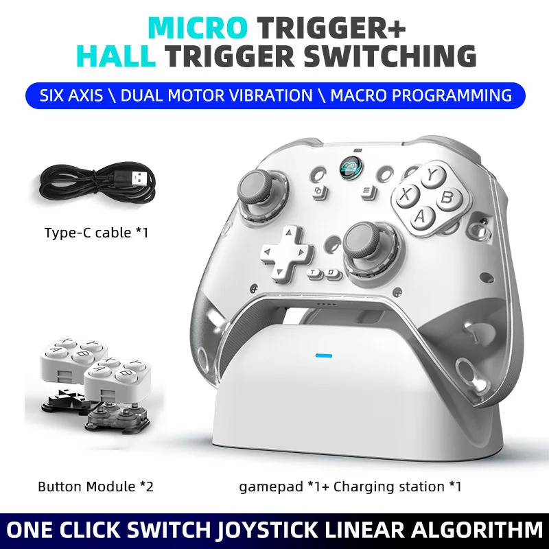ใหม่ Z04 ไร้สาย BT เกม Controller หกแกน Gyroscope Hall จอยสติ๊ก Gamepad ...