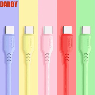 Darby สายเคเบิลข้อมูล USB C ซิลิโคนนิ่ม ชาร์จเร็ว สายเคเบิลข้อมูลดิจิทัล สายเคเบิลซิลิโคนเหลว