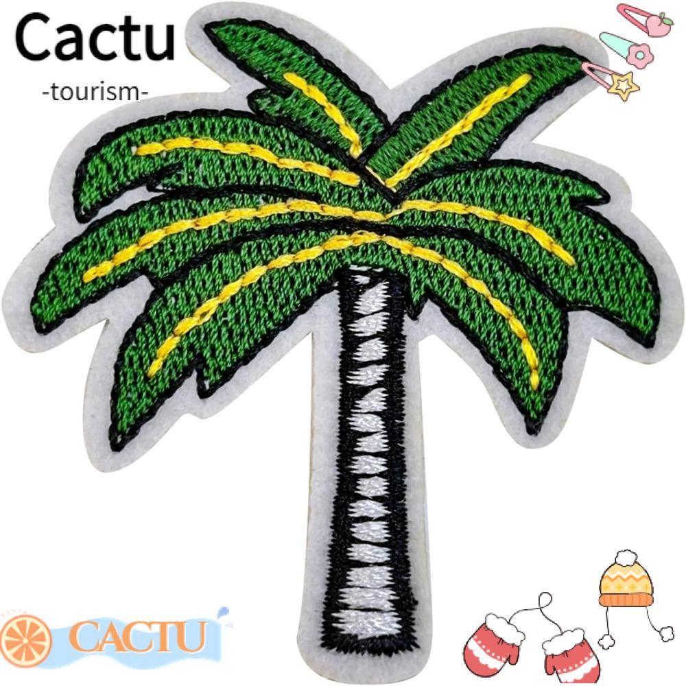 cactu-แผ่นผ้าโพลีเอสเตอร์-ปักลายต้นมะพร้าวน่ารัก-สีเขียว-2-3-2-นิ้ว-สําหรับรีดติดกระเป๋าเป้สะพายหลัง-15-ชิ้น