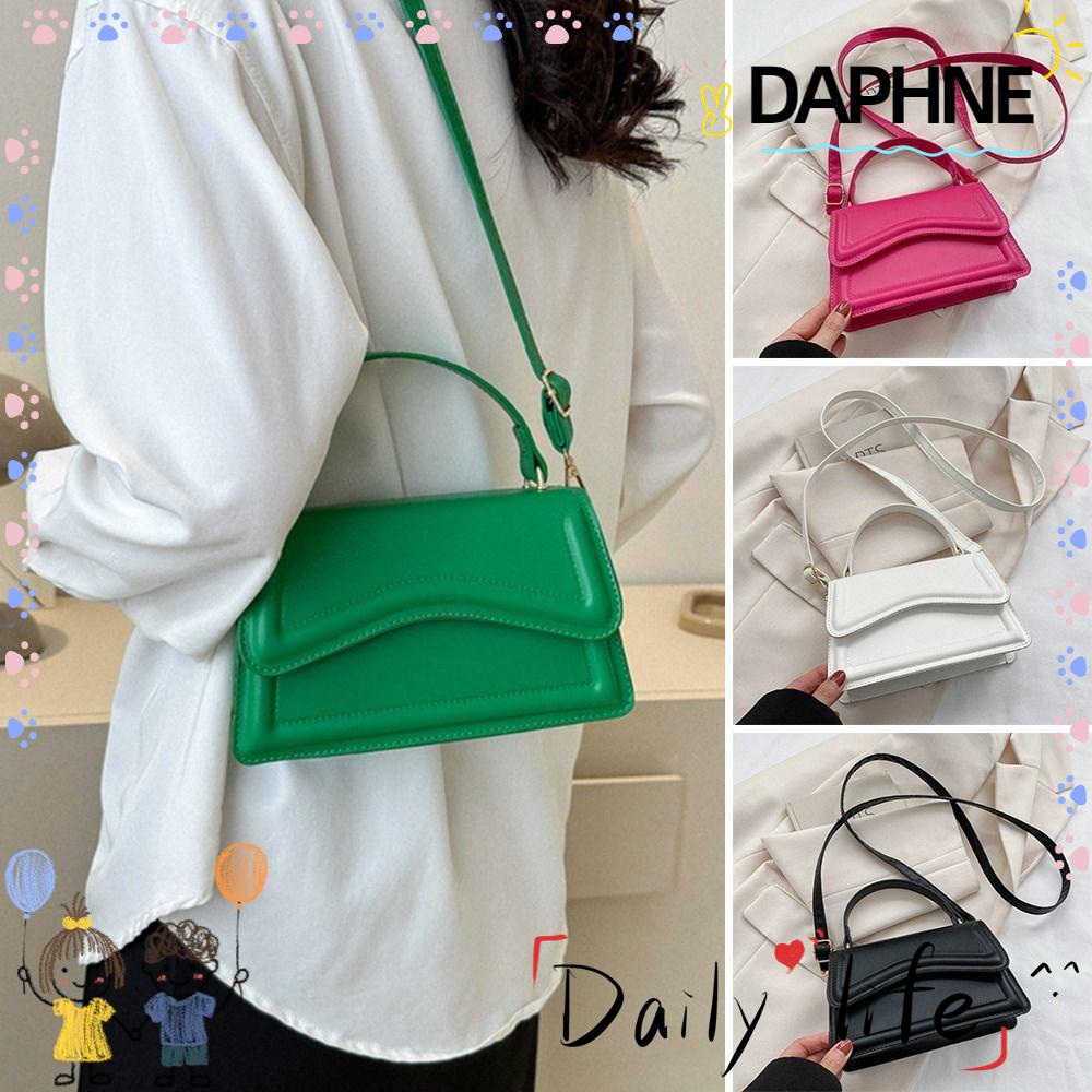 daphne-กระเป๋าสะพายไหล่-หนัง-pu-สีพื้น-แฟชั่นสําหรับผู้หญิง