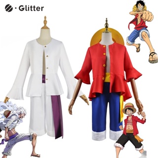 ชุดเสื้อยืด กางเกงขาสั้น พิมพ์ลายอนิเมะ One Piece Sun God Gear 5 Nika Luffy สีขาว เหมาะกับปาร์ตี้ฮาโลวีน สําหรับผู้ชาย และผู้ใหญ่