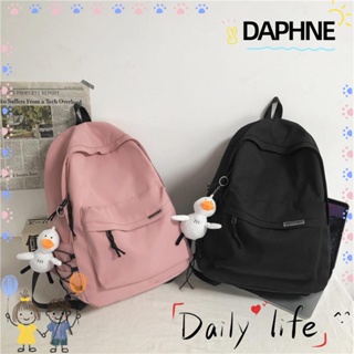 Daphne กระเป๋าเป้สะพายหลัง กันน้ํา ความจุขนาดใหญ่ สีพื้น เรียบง่าย สําหรับเด็กนักเรียน 2023