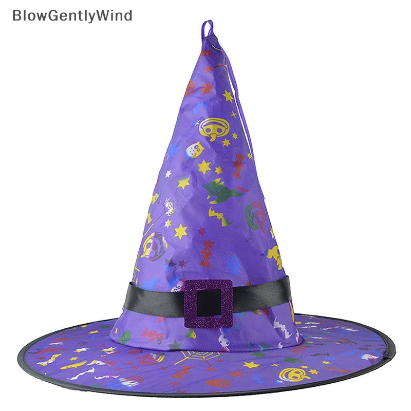 blowgentlywind-หมวกแม่มดเรืองแสง-พร้อมไฟ-led-พร็อพคอสเพลย์-สําหรับปาร์ตี้ฮาโลวีน