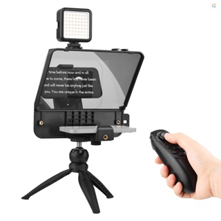 {Fsth} Andoer A10 ชุดพรอมพ์เตอร์กล้อง DSLR พร้อมที่วางโทรศัพท์ ไฟ LED ขาตั้งกล้อง รีโมตคอนโทรล สําหรับบันทึกวิดีโอ Vlog ถ่ายทอดสด