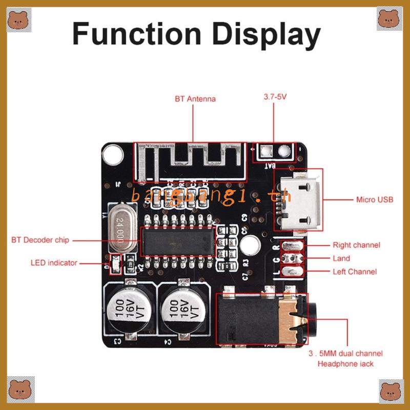 Bang โมดูลรับสัญญาณบลูทูธ MP3 Lossless Decoder Plate 3 7V-5V | Shopee ...