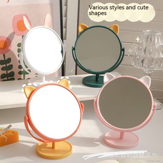 Cat Ear desktop cosmetic mirror dressing table mirror HD desktop dormitory student dressing mirror integrated home Princess Mirror AIYC