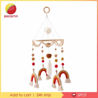 [Baosity1] โมบายไม้ สีรุ้ง สําหรับตกแต่งเปลเด็กทารก