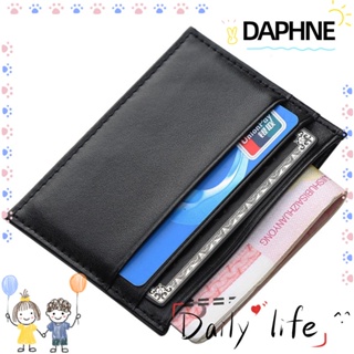 Daphne กระเป๋าใส่เงิน กระเป๋าบัตร PU กันน้ํา แบบพกพา สีพื้น อเนกประสงค์ ขนาดเล็ก