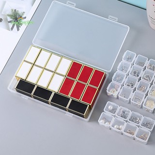 Erck&gt; ใหม่ กล่องเก็บเครื่องประดับ ต่างหู แหวน ลูกปัด แบบใส 56 28 ช่อง