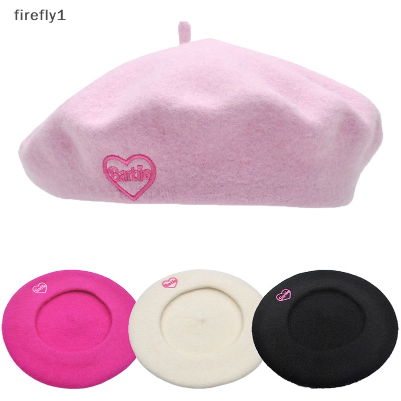 firefly-หมวกเบเร่ต์-ผ้าขนสัตว์-ปักลายตัวอักษร-สีชมพู-แฟชั่นฤดูใบไม้ร่วง-และฤดูหนาว-สําหรับผู้หญิง-th