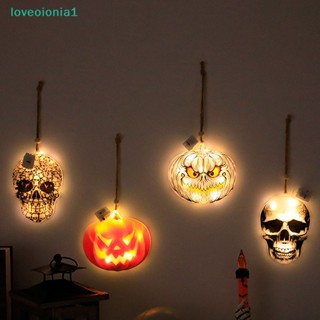 【loveoionia1】แหวนไฟนีออน Led รูปฟักทอง หัวกะโหลก สําหรับตกแต่งปาร์ตี้ฮาโลวีน【IA】